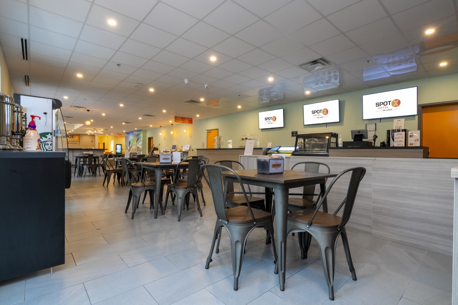 Orange Marketplace dining area where breakfast is served